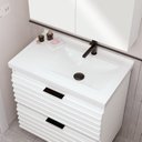 Ver mais imagens de Gabinete para Banheiro Branco Isa com Bancada de Mármore Sintético Branco 66 cm