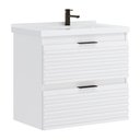 Ver imagem 1 de Gabinete para Banheiro Branco Isa com Bancada de Mármore Sintético Branco 66 cm