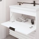 Ver imagem 5 de Gabinete para Banheiro Branco Isa com Bancada de Mármore Sintético Branco 66 cm