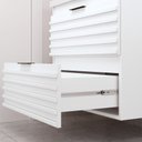 Ver imagem 4 de Gabinete para Banheiro Branco Isa com Bancada de Mármore Sintético Branco 66 cm