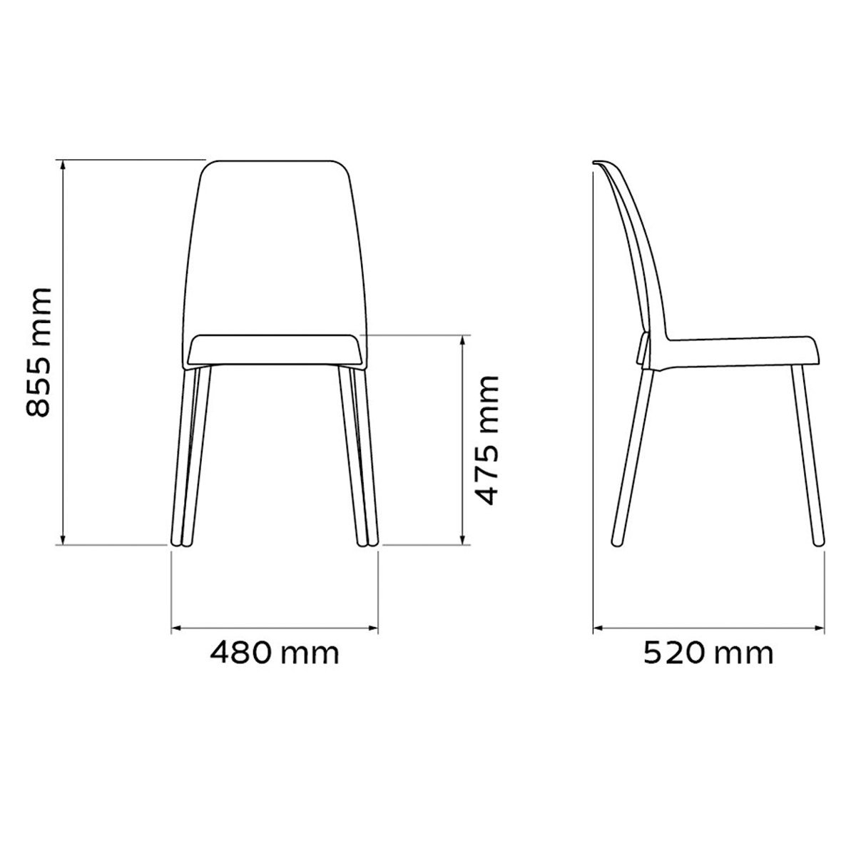Conjunto 4 Cadeiras Plástica Vanda com Pernas de Alumínio Anodizadas- Tramontina - Verde Oliva 92053 - 3