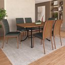 Ver imagem 1 de Conjunto de Sala de Jantar 6 Cadeiras Salem Carraro Preto Rosê