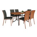 Ver imagem 2 de Conjunto de Sala de Jantar 6 Cadeiras Salem Carraro Preto Rosê