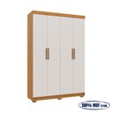 Ver imagem 5 de Guarda-Roupa Solteiro Ravena 4 Portas 2 Gavetas 100% MDF Off White/Cerejeira/Nevaska