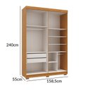 Ver imagem 7 de Guarda-Roupa Solteiro Ravena 4 Portas 2 Gavetas 100% MDF Off White/Cerejeira/Nevaska