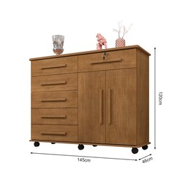 Cômoda 6 Gavetas com Sapateira Gran Luxo - Amêndoa - 4