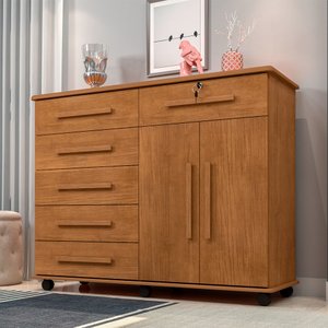 Cômoda 6 Gavetas com Sapateira Gran Luxo - Amêndoa