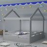 Cama de Casal com Dossel e Colchão Mdf:cinza - 2