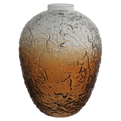 Vaso Decorativo Enfeite Planta Garrafa Vidro 29x22x22cm Marrom