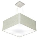 Ver imagem 1 de Lustre Pendente Quadrado Vivare Md-4006 Cúpula em Tecido 21/50x50cm - Bivolt Rustico-cinza 127/220v