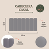 Cabeceira Casal Modulada Arredondada Cama Box Corino Cinza - 2