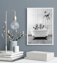 Ver imagem 2 de Quadro para Banheiro Gatinhos na Banheira 45x34cm - com Vidro:madeira Preta