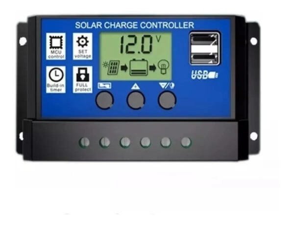 Controlador Solar Carga Pwm Lcd 30a Usb Regulador Automatico - 2
