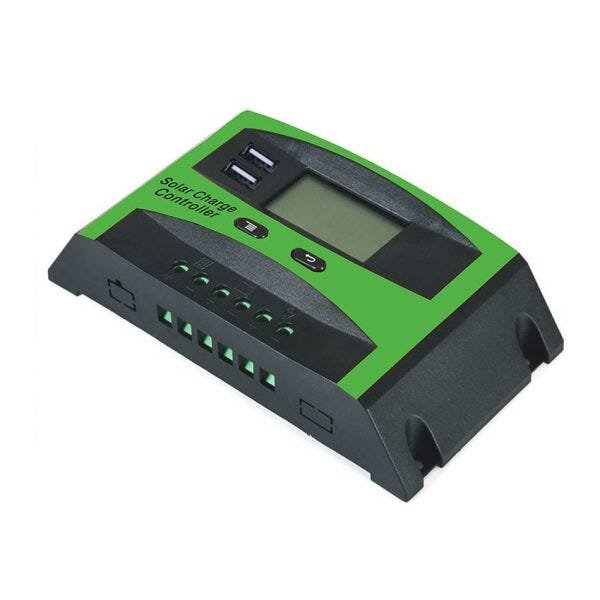 Controlador De Carga Solar 30a PWM 12v/24v com USB - Verde - 2