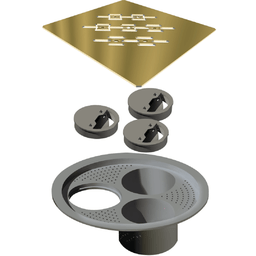 Grelha Ralo Linear Novii P/ Caixa Sifonada 15cm Dourada 4027 - 1