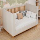 Ver imagem 7 de Berço Americano 2 em 1 100% MDF Sofá para Colchão 130x70cm Multimóveis Crper-BER003 Off White/