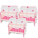 Ver imagem 1 de Kit 03 Berços Para Brinquedo Magia C02 Brinquedo Infantil Branco Rosa - Lyam Decor