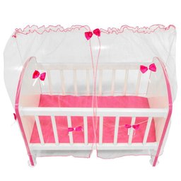 Kit 03 Berços Para Brinquedo Magia C02 Brinquedo Infantil Branco Rosa - Lyam Decor - 3