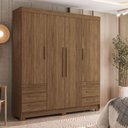 Ver imagem 1 de Guarda-roupa Casal Tibagi 4 Portas 6 Gavetas Jatoba - Pnr Móveis
