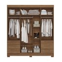 Ver imagem 2 de Guarda-roupa Casal Tibagi 4 Portas 6 Gavetas Jatoba - Pnr Móveis