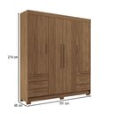 Ver imagem 4 de Guarda-roupa Casal Tibagi 4 Portas 6 Gavetas Jatoba - Pnr Móveis