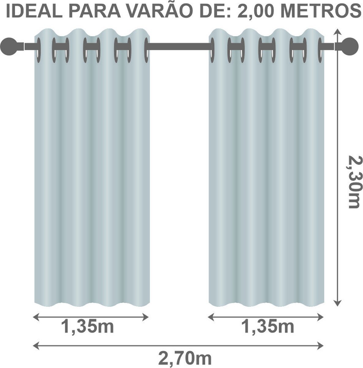 Cortina Dual Forro Microfibra com Voil Gaze Belga 2,70 M X 2,30 M Cinza - 6