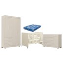Ver imagem 1 de Quarto de Bebê Zaki e Berço Americano Evolution 4 em 1 Areia Acetinado com Colchão Ortobom - Reller