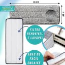 Ver imagem 6 de Esfregão Rodo Mop Flat Limpeza Piso 360 S/ Balde + 1 Refil Rdmg-001 Snel Home