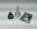 Ver imagem 7 de Kit 4 Pés Niveladores 1/4 Base Sapata Mesa Armários Etc C/ Chapas Puff Cadeiras Sofas Armarios