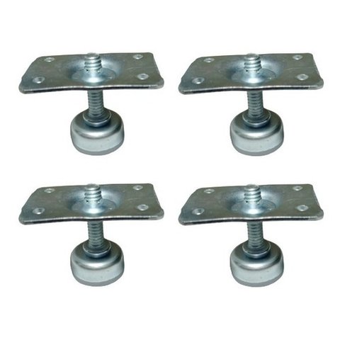 Kit 4 Pés Niveladores 1/4 Base Sapata Mesa Armários Etc C/ Chapas Puff Cadeiras Sofas Armarios