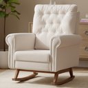 Ver imagem 2 de Poltrona de Amamentação com Balanço Base Nina Encanto D02 Bouclê Off White C-200 - Lyam Decor