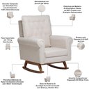 Ver imagem 4 de Poltrona de Amamentação com Balanço Base Nina Encanto D02 Bouclê Off White C-200 - Lyam Decor
