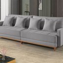 Ver imagem 1 de Sofá Fixo 6 Lugares M-199 2,60m Molas Bonnel Almofadas Soltas Linho Estofados Martins