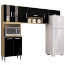 Ver imagem 1 de Cozinha Compacta 8 Portas 244 Cm 506 Damasco Preto Poqq