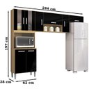 Ver imagem 3 de Cozinha Compacta 8 Portas 244 Cm 506 Damasco Preto Poqq