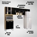 Ver imagem 5 de Cozinha Compacta 8 Portas 244 Cm 506 Damasco Preto Poqq