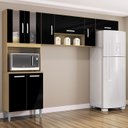 Ver imagem 2 de Cozinha Compacta 8 Portas 244 Cm 506 Damasco Preto Poqq