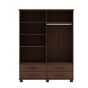Ver imagem 2 de Conjunto Quarto Ouro: Guarda-Roupa 4 Portas, Cama Queen, Cômoda Sapateira e 2 Mesas Cabeceiras Café