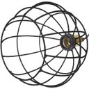 Ver imagem 5 de 3 Pendentes Aramado Globo Luminária Lustre Retrô Balcão Preto Dourado + 3 Lâmpadas Led ST64