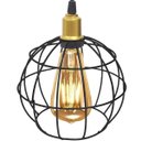 Ver imagem 3 de 3 Pendentes Aramado Globo Luminária Lustre Retrô Balcão Preto Dourado + 3 Lâmpadas Led ST64