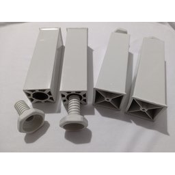 Kit 4 Pés para Armário de Cozinha Paneleiro Balcão Vap Branco Regulável Gabinete Pia Cozinha - 3