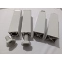 Ver imagem 3 de Kit 4 Pés para Armário de Cozinha Paneleiro Balcão Vap Branco Regulável Gabinete Pia Cozinha