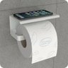 Papeleira Porta Papel Higienico Apoio Celular Branco Plus - 1