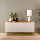 Ver imagem 6 de Buffet Atenas 4 Portas Off White Naturalle Pés em Madeira