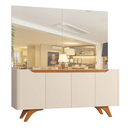 Ver imagem 4 de Buffet Atenas 4 Portas Off White Naturalle Pés em Madeira