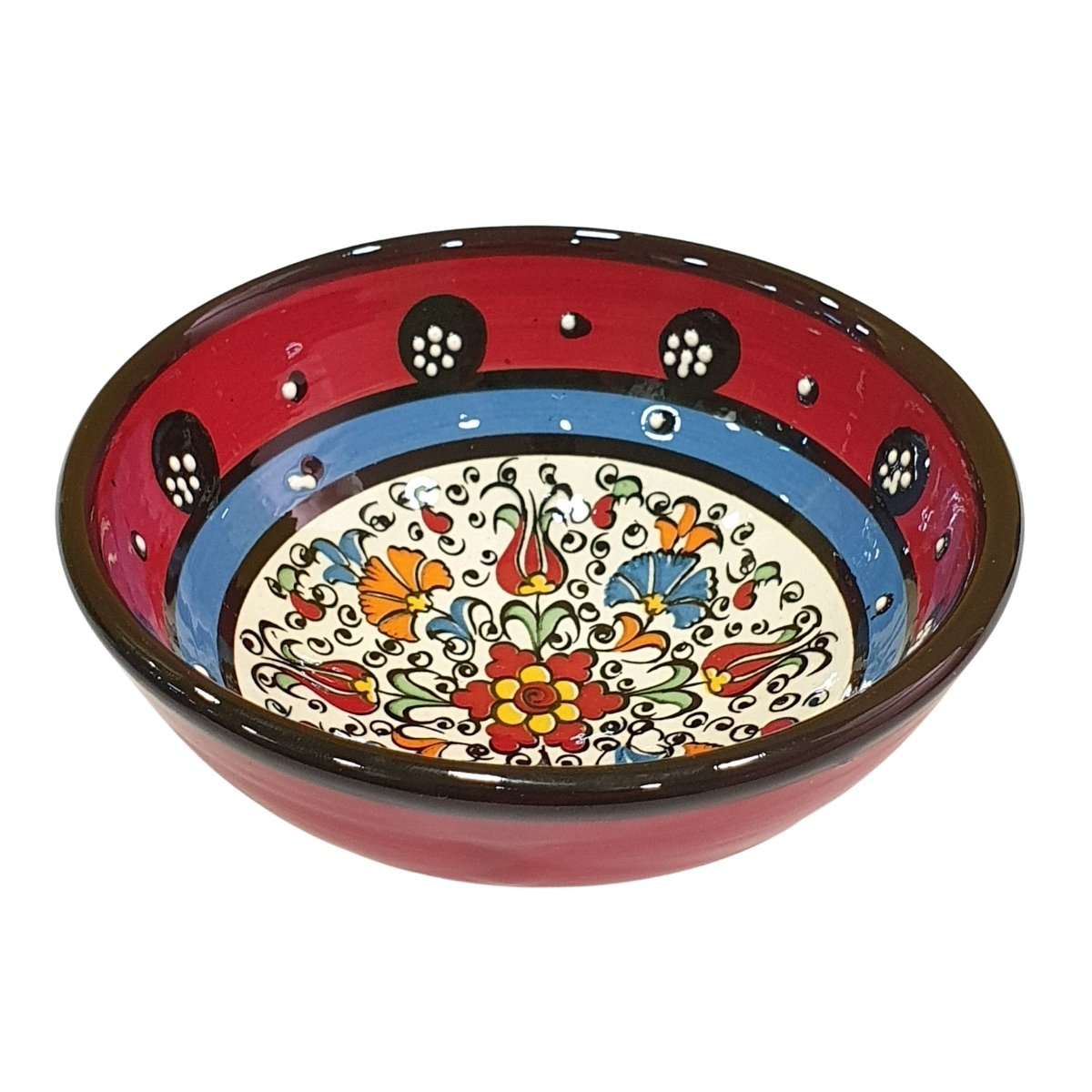 Bowl Turco Pintado de Cerâmica Vermelho Liso 12cm (Pinturas Diversas) - 2