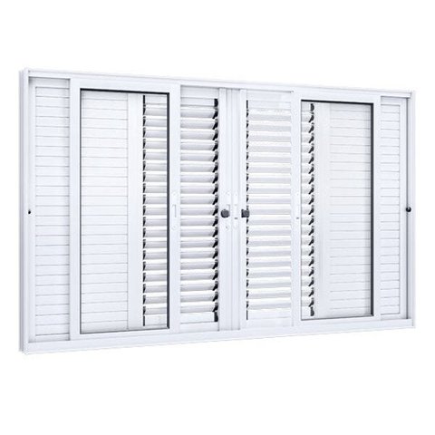 Janela de Correr Alumínio 6 Folhas Lucasa Eccellente 100x200cm