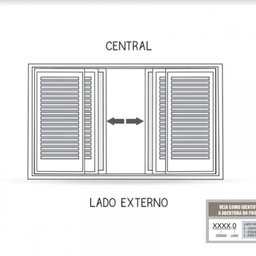 Janela Veneziana Alumínio de Correr Central Flex 4 Folhas Móveis 2 Fixas com Grade Lucasa Eccellente - 4
