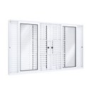 Ver imagem 2 de Janela Veneziana Alumínio de Correr Central Flex 4 Folhas Móveis 2 Fixas com Grade Lucasa Eccellente