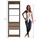Ver imagem 2 de Closet Modulado 60x45x183cm com 5 Prateleiras e 2 Gavetas ProDecor em MDP Montana e Preto